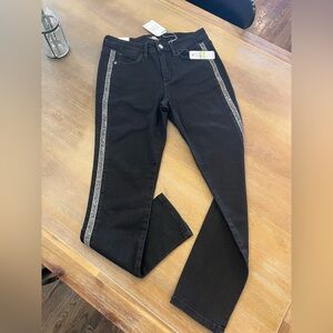 Tommy Bahama Black Skinny Jeans with Silver Side Trim
